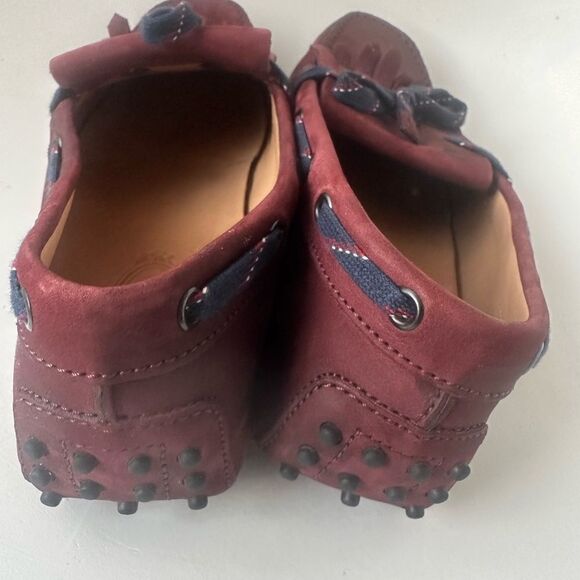 TOD'S Burgundy Leather Driving Loafers Shoes Made in Italy Men Size 9 US - Picture 10 of 15